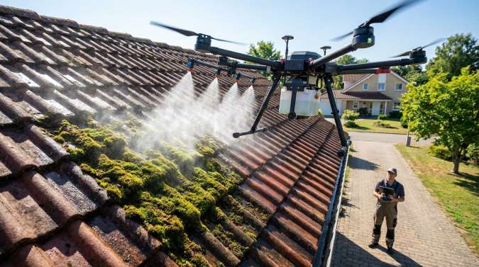 Démoussage toiture par drone : efficacité et innovation