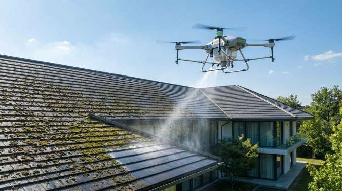 Nettoyage de toiture par drone : prix, avantages et limites